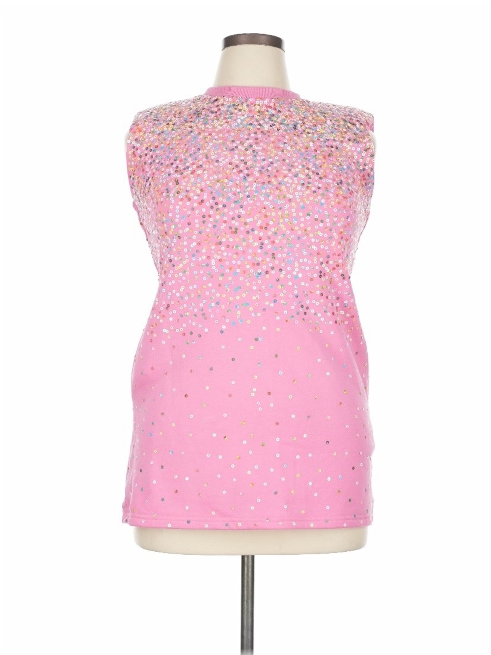 Queen of Sparkles Pink Sleeveless Mini Dress With Shoulder Pads Size XL